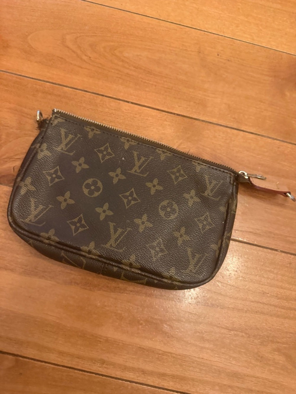 Louis Vuitton Monogram Canvas Wristlet in Brown and Tan